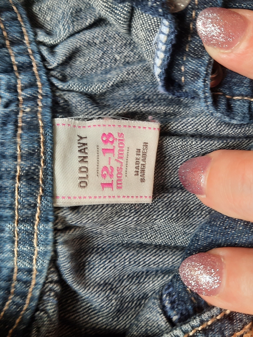 Vtg Old Navy Toddler Denim Button-Front Dress - Picture 2 of 3